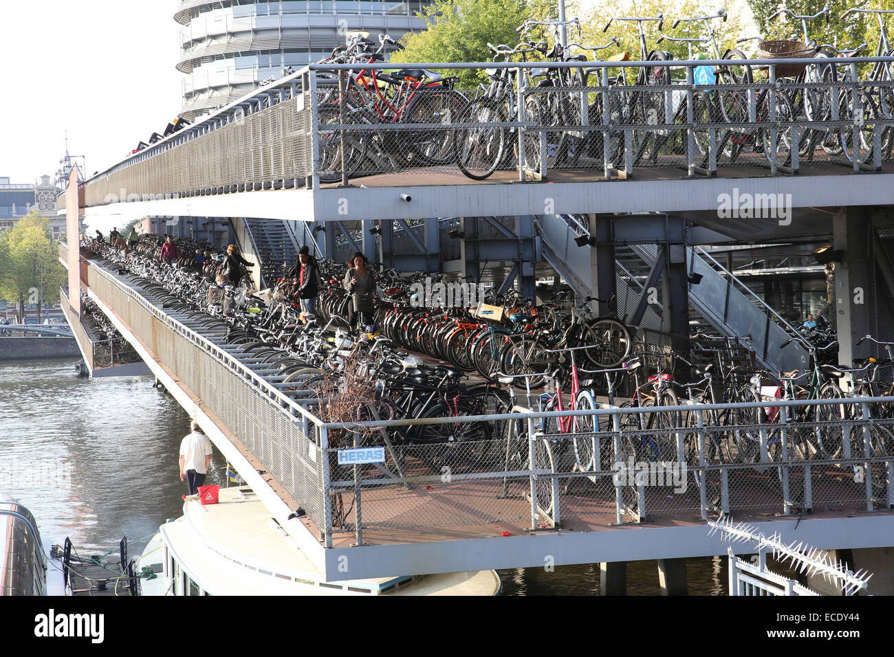 Amsterdam bike garage Stock Photo Alamy