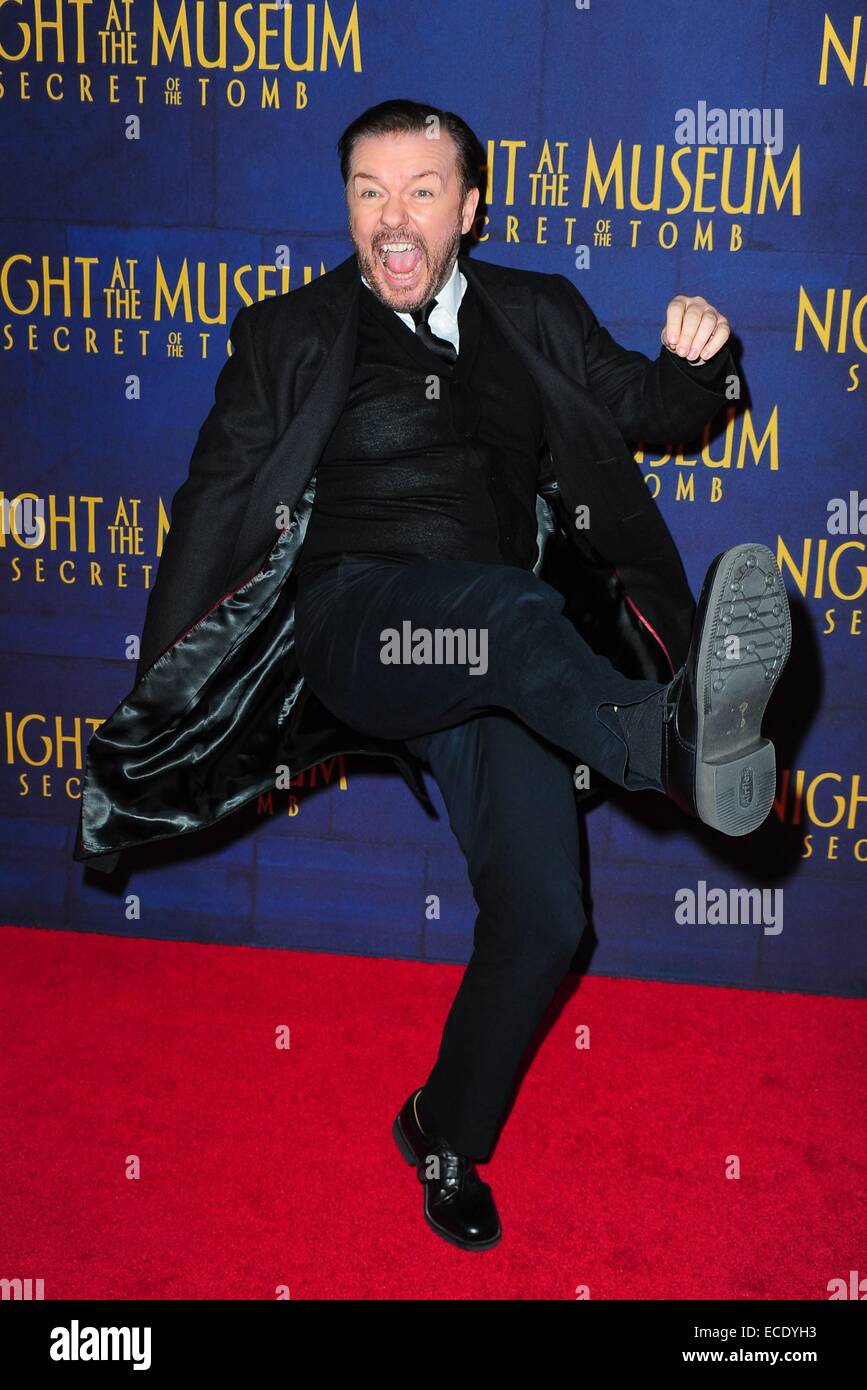 New York, NY, USA. 11th Dec, 2014. Ricky Gervais at arrivals for NIGHT