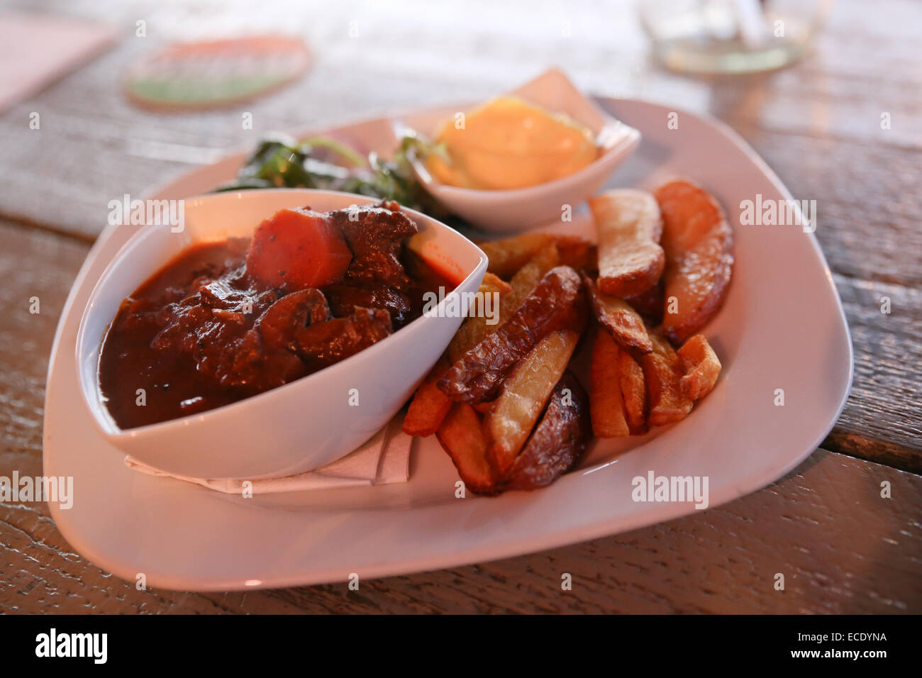 beef brisket fries restaurant entree Stock Photo Alamy