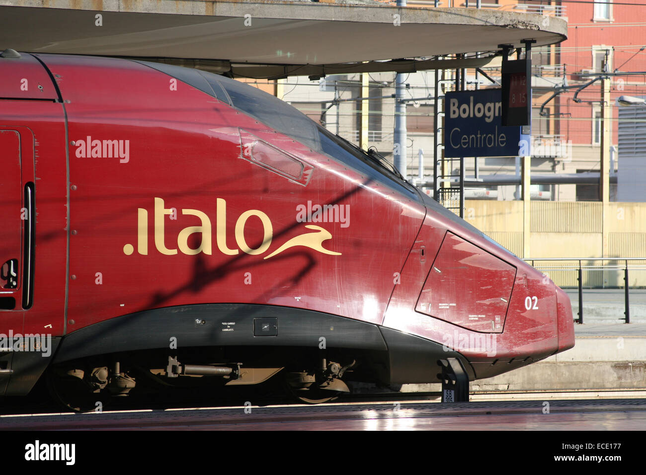 ITALO TRAIN BOLOGNA STATION ITALY Stock Photo