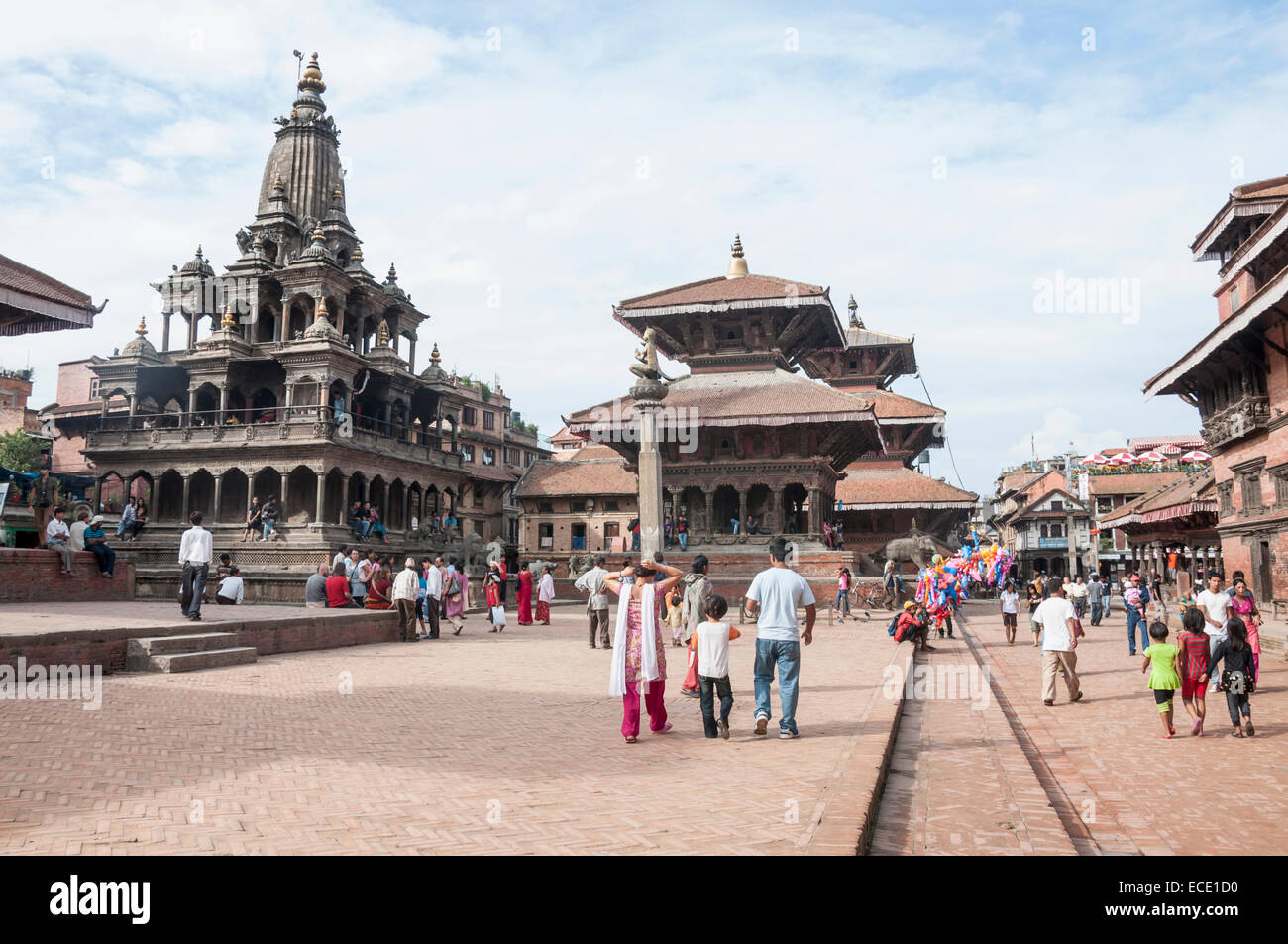 Durbar Square with tourists, Pathan, Nepal Stock Photo