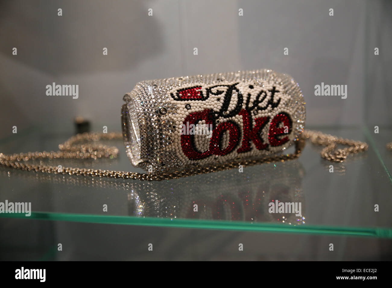 diet coke purse display inside Amsterdam bag museum Stock Photo