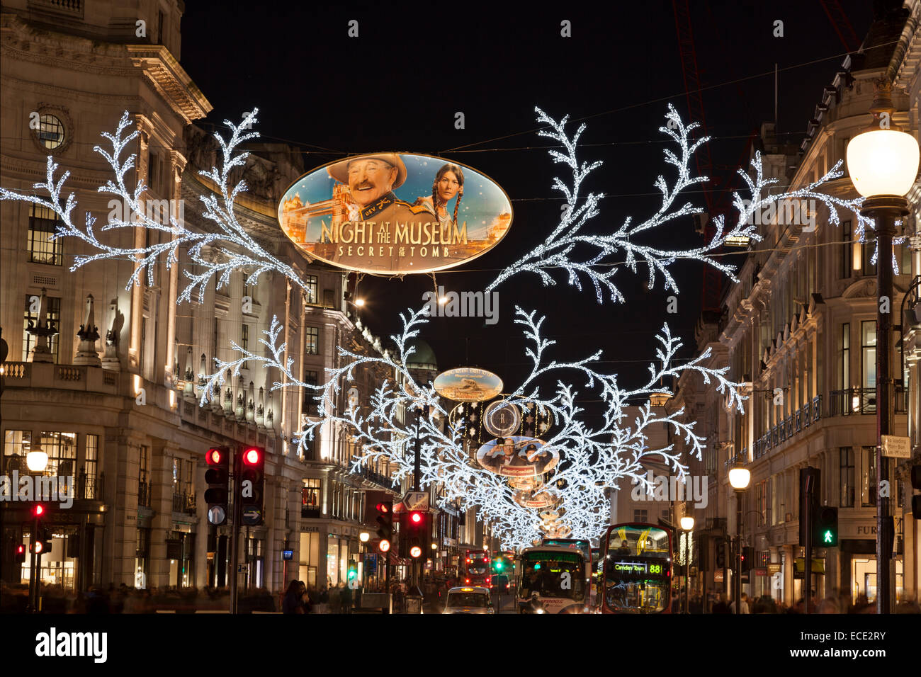 Christmas lights on regent street hires stock photography and images