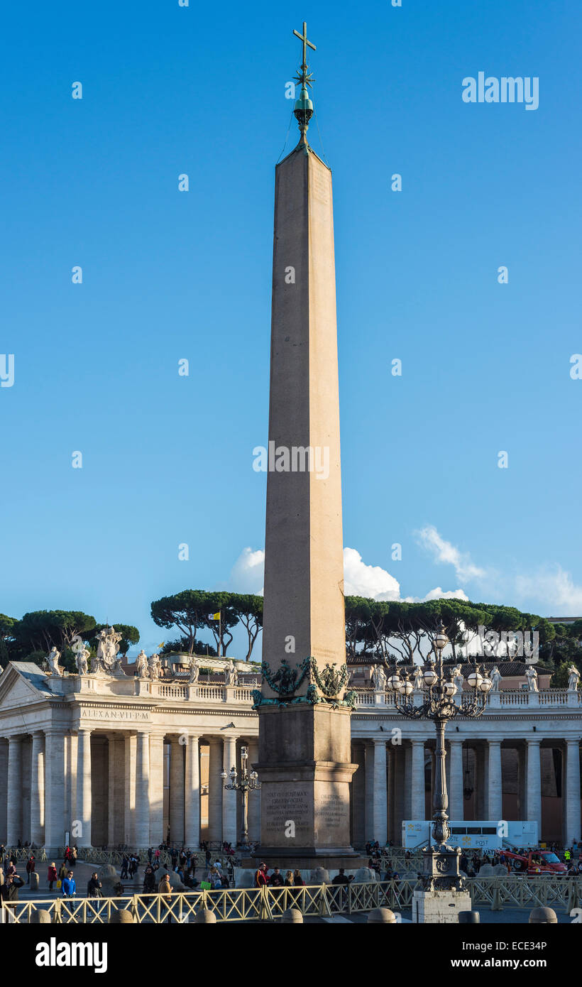Vatican Obelisk in St. Peter&#39;s Square, Rome, Lazio, Italy Stock Photo