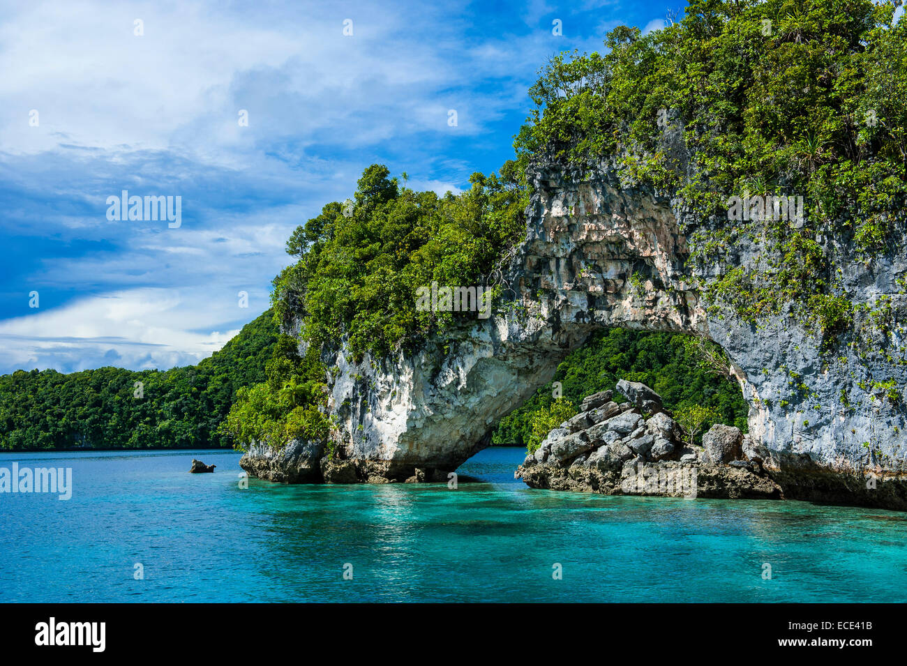 Rock arch, Rock Islands, Palau, Micronesia Stock Photo