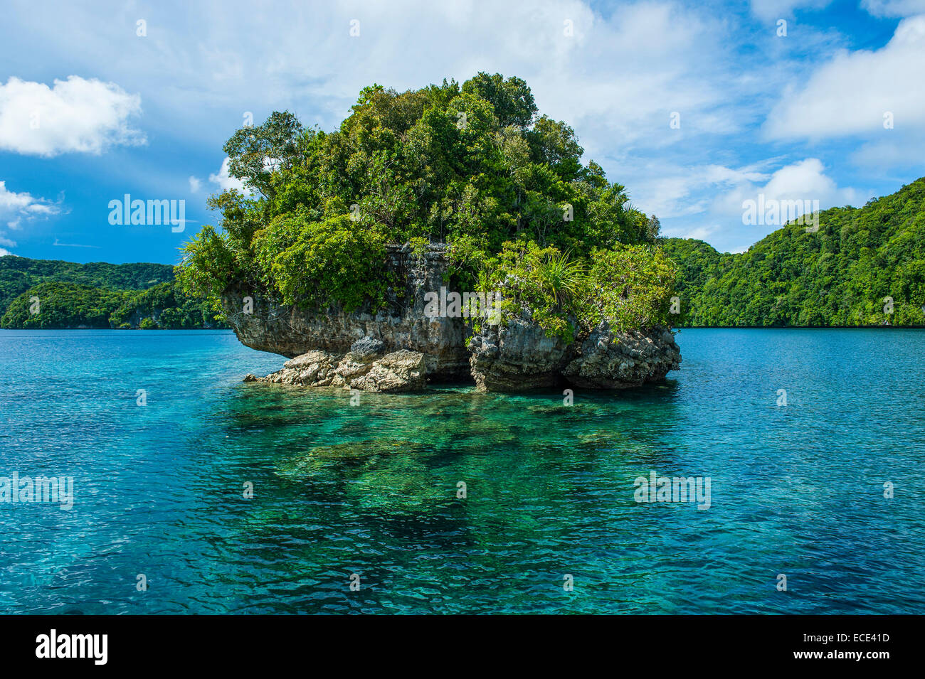 Rock islet, Rock Islands, Palau, Micronesia Stock Photo