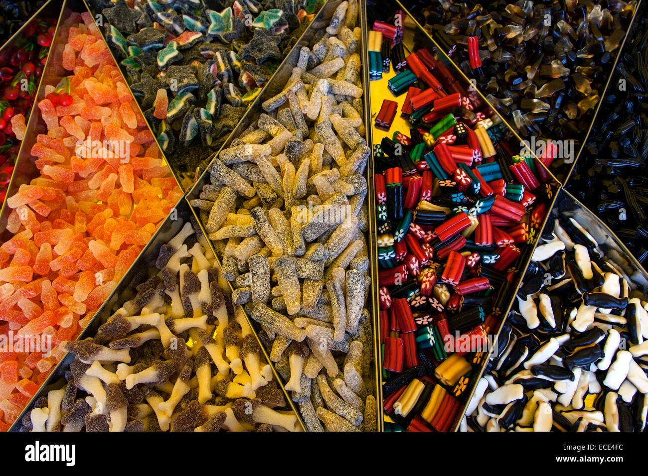 Candy, mixed, market in Luino, Lombardy, Italy Stock Photo