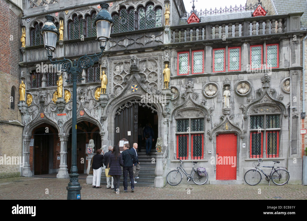 Facade Basilica of Holy Blood The Burg Bruges Belgium Stock Photo Alamy