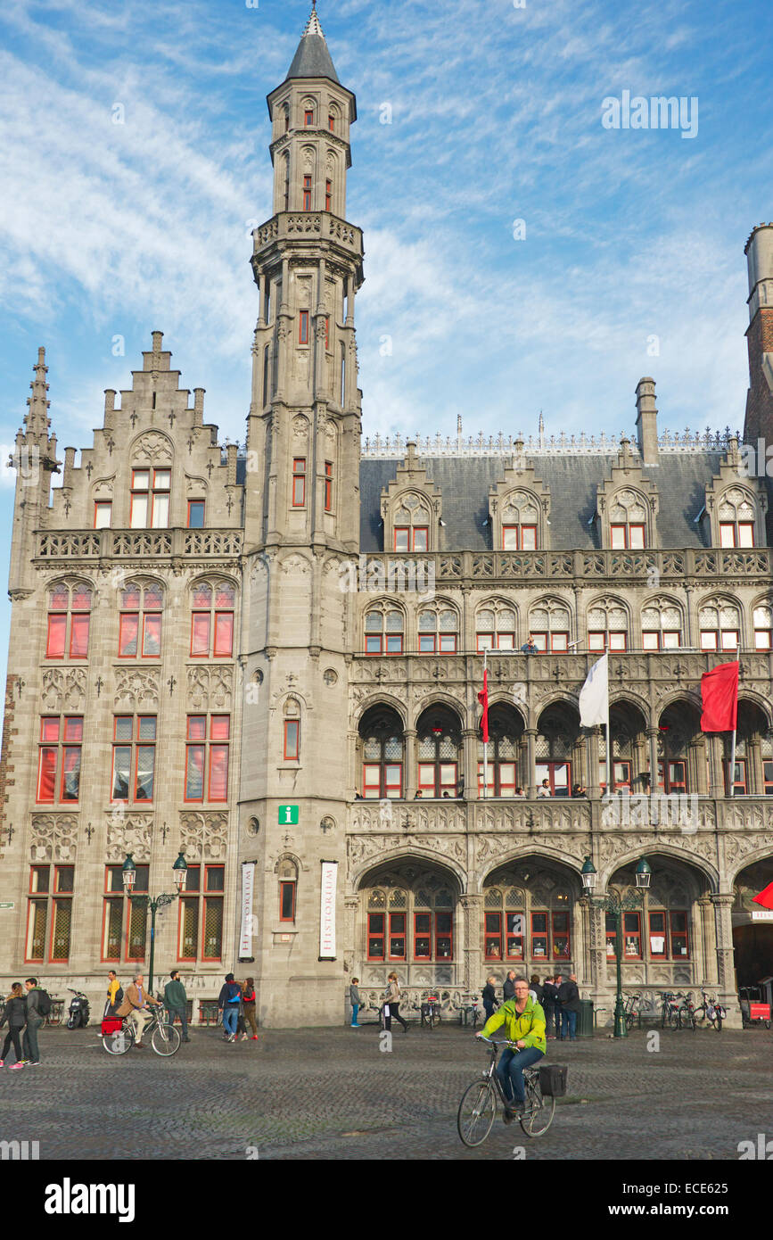 Historic building Market Square Bruges Belgium Stock Photo