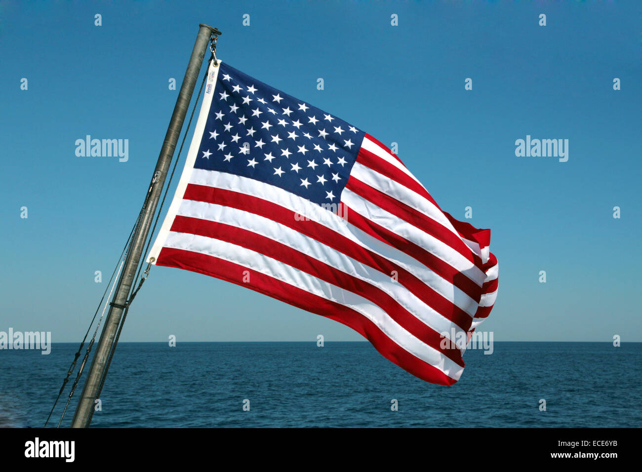 Flagge Amerikanische Flag American Amerika Fahne Fahnen Amerikanisch typisch typical America Stars and Stripes red blue white ro Stock Photo