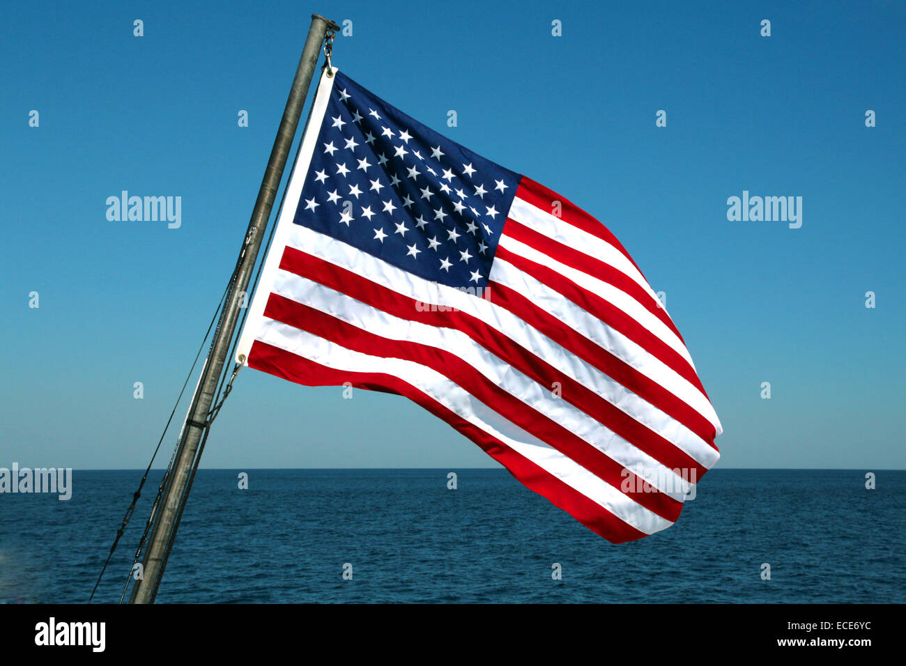 Flagge Amerikanische Flag American Amerika Fahne Fahnen Amerikanisch typisch typical America Stars and Stripes red blue white ro Stock Photo