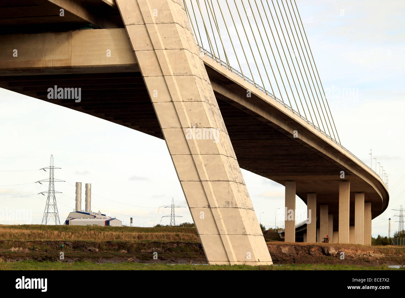 Flintshire Bridge, A548 spanning the Dee Estuary, linking Connah’s Quay