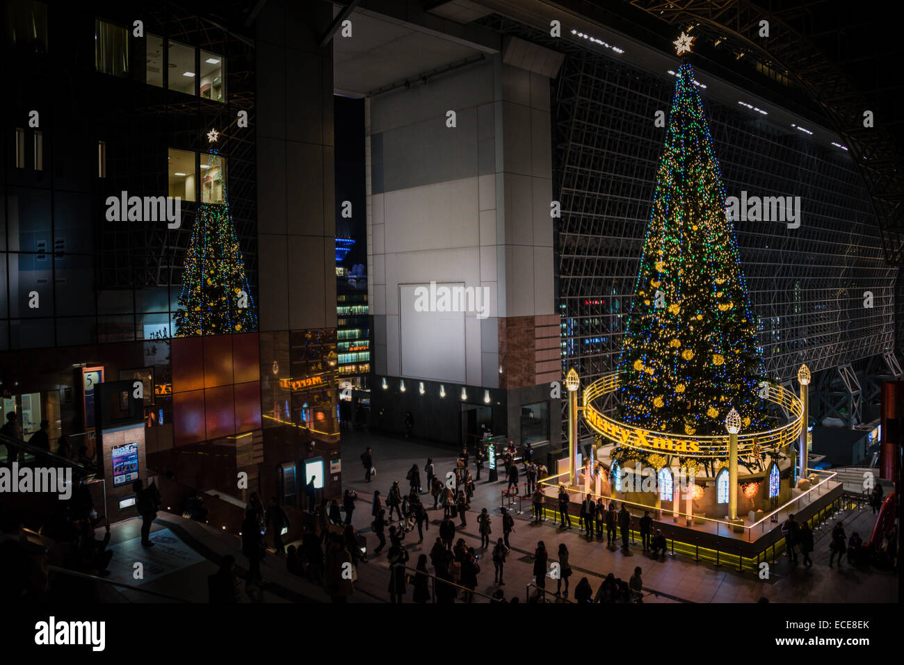 Christmas Tree in Kyoto railway station, Kyoto, Japan. Stock Photo