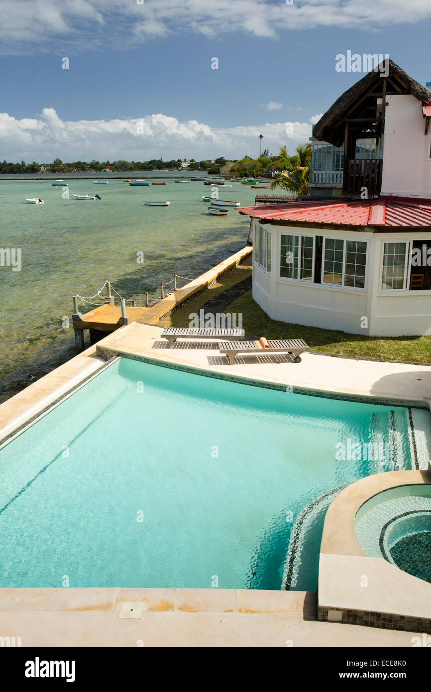 Mauritius, Mahebourg, ChillPill Guest House and swimming pool on coast