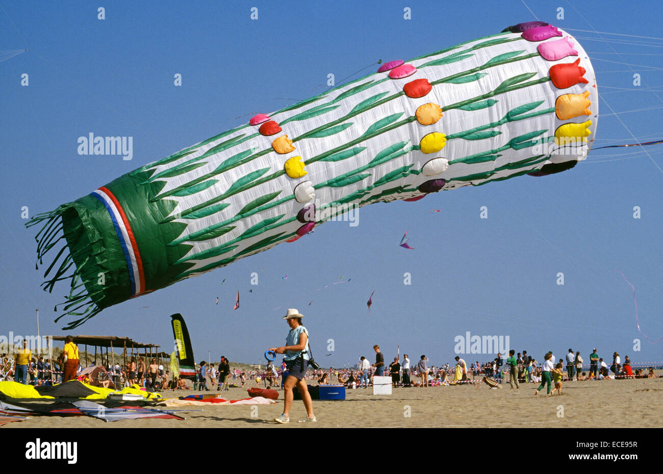 europe, italy, lazio, ostia beach, international kites meeting, a huge kite Stock Photo