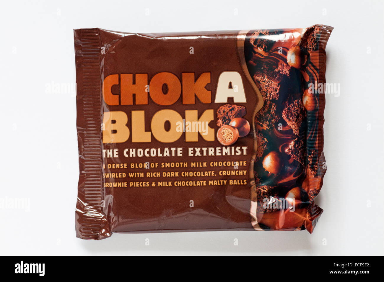 Choc a the chocolate extremist bar on white background Stock Photo - Alamy