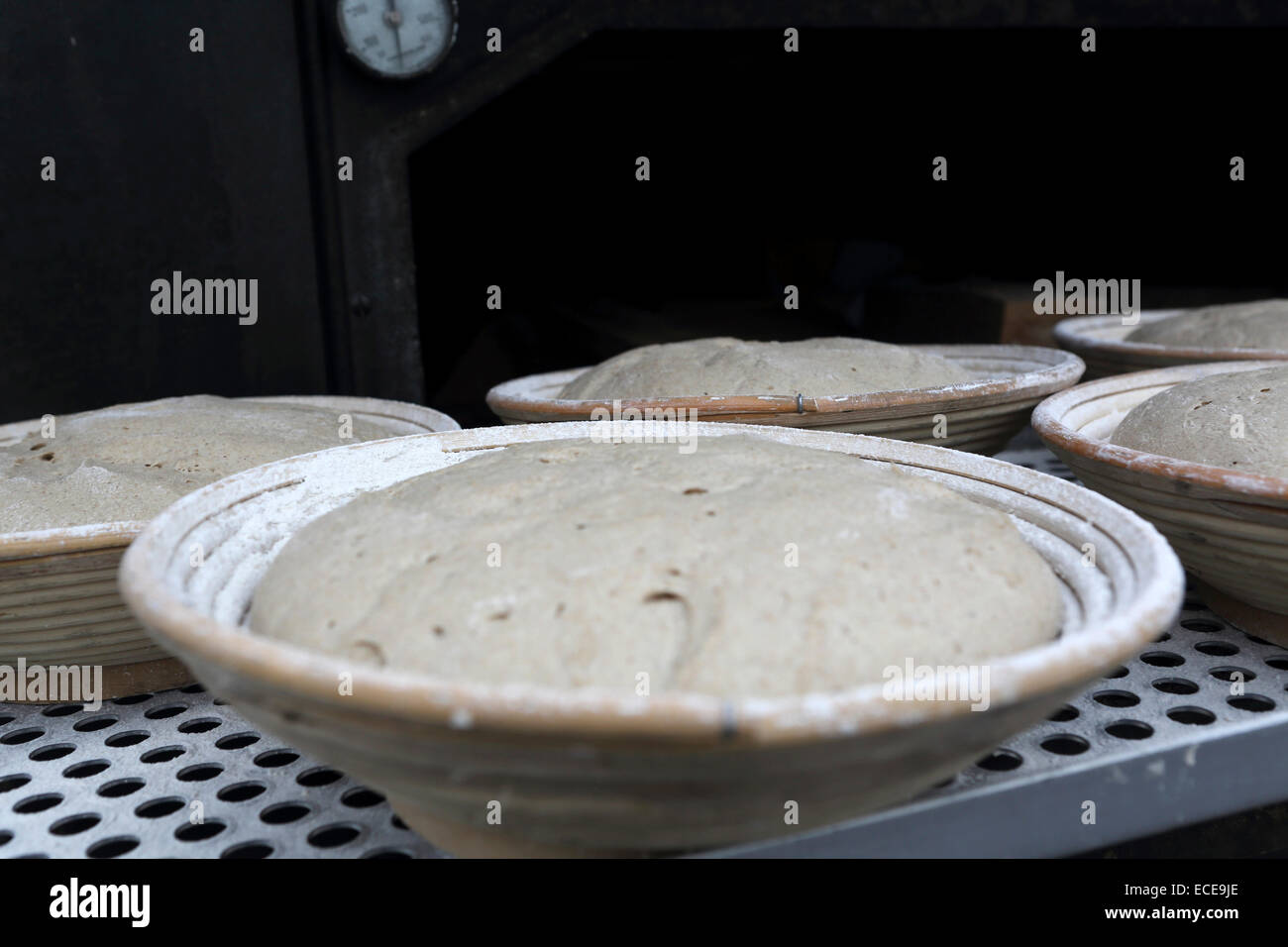 Sode bread at the Backstube Lech, Lech, Austria. The bread is baked in a wood-fired oven. Stock Photo