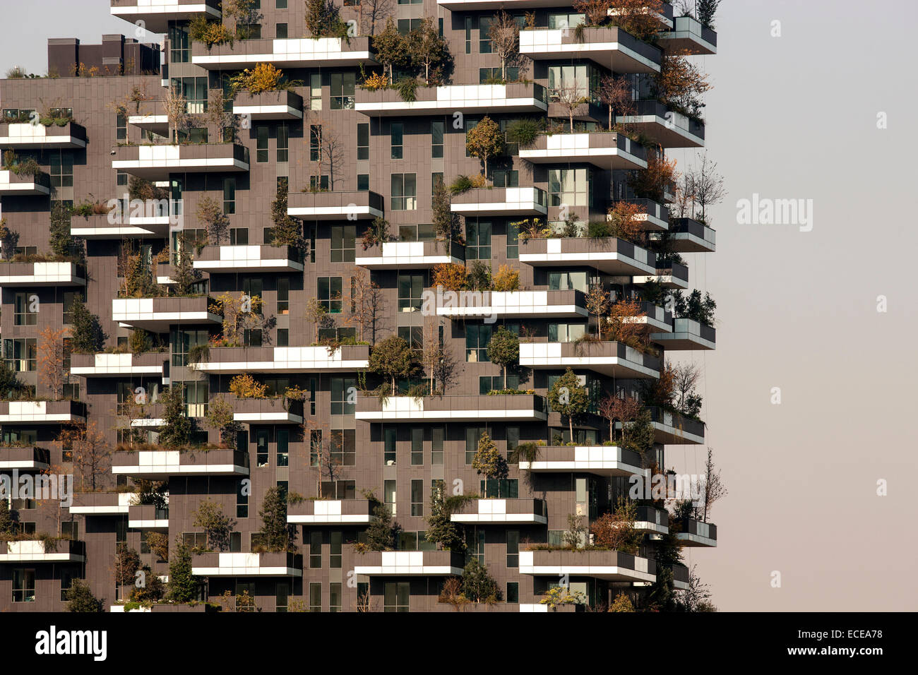 Milan, buildings 'Bosco Verticale' architect Stefano Boeri, awarded as the most beautiful building in the world in 2014, L Stock Photo