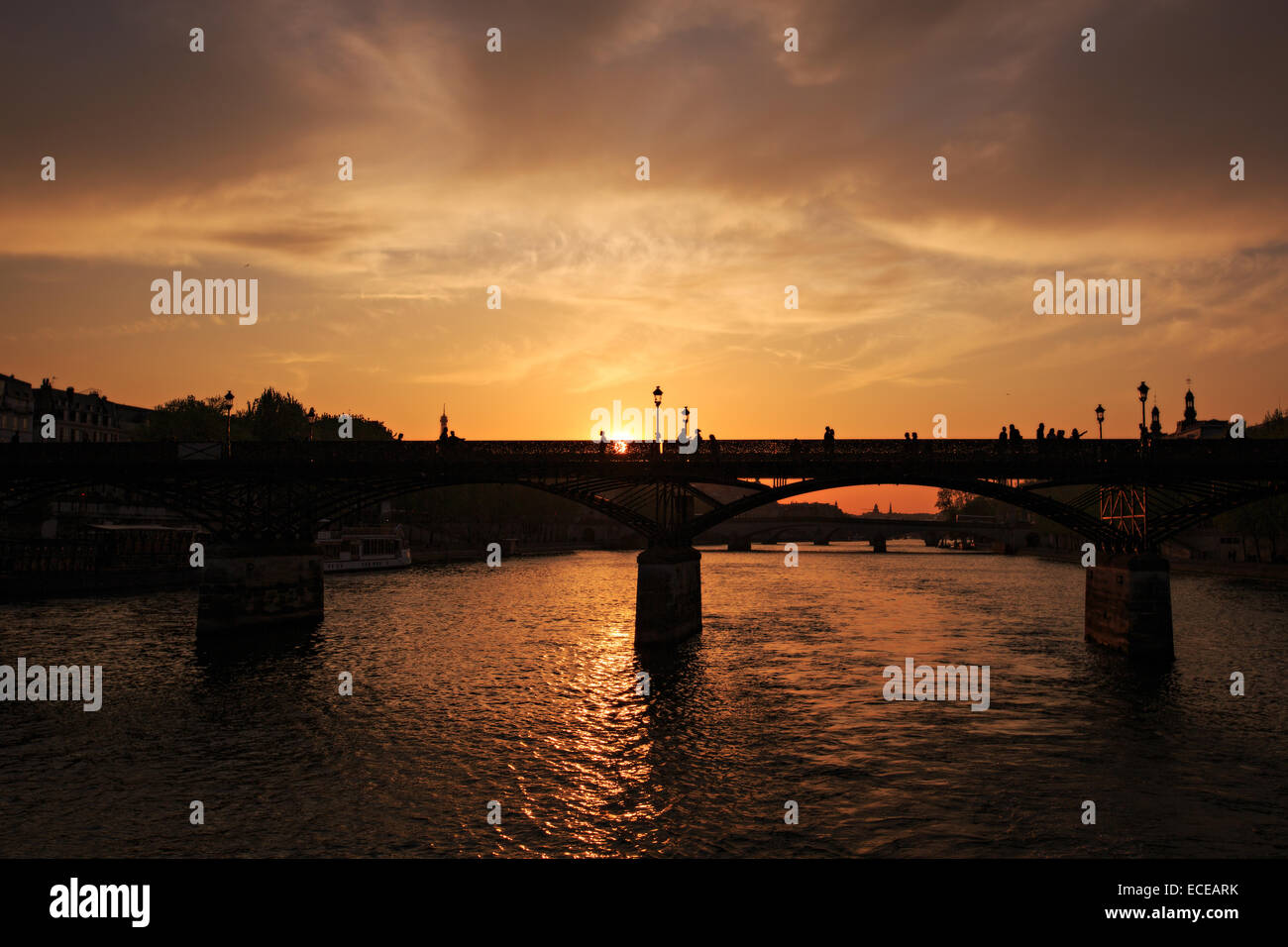 France, Paris, City at sunset Stock Photo