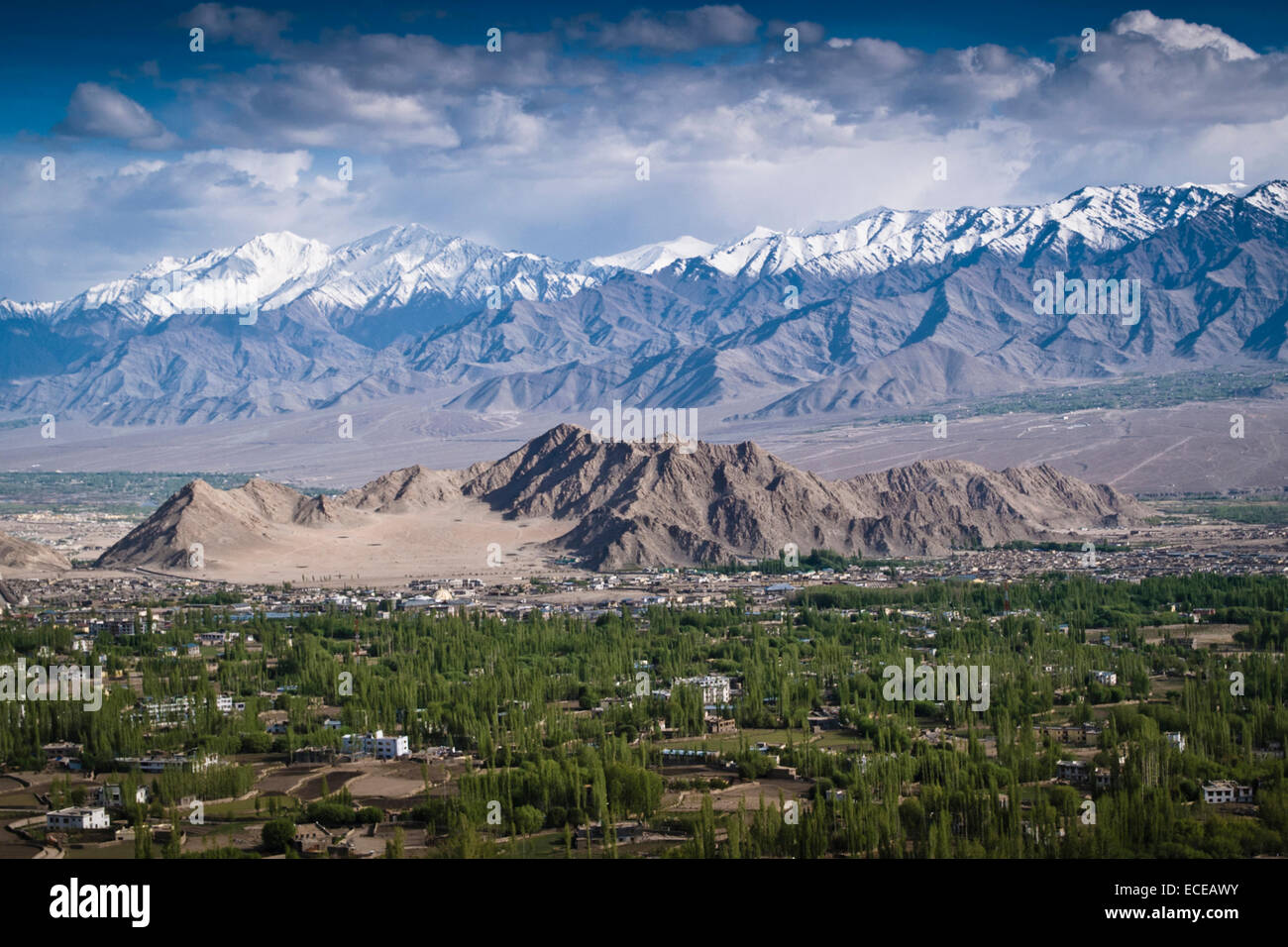 India, Ladakh, Leh, View of mountain range Stock Photo