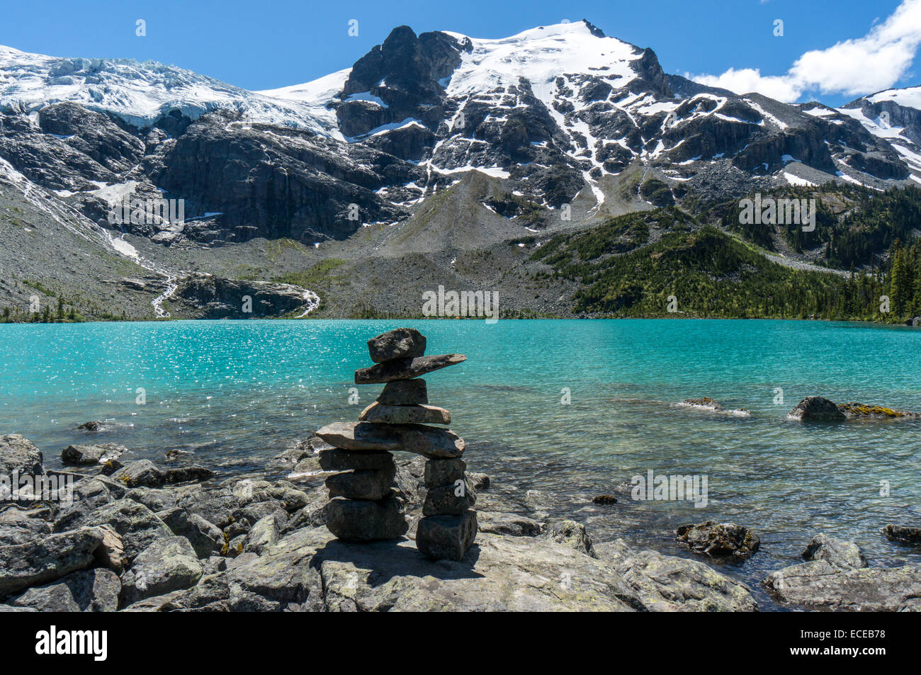 Canada, British Columbia, Inuksuk at Joffre Lakes Provincial Park Stock Photo