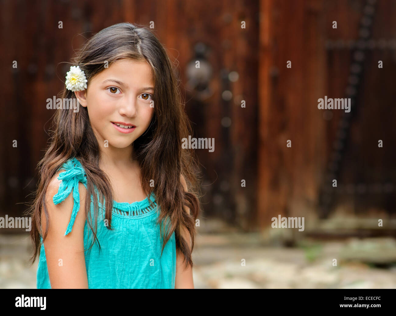 Beautiful little girl (10-11) Stock Photo