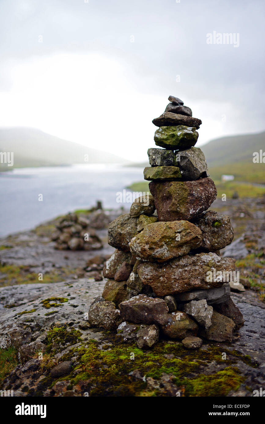 Stone sculptures garden in Faroe Islands Stock Photo Alamy
