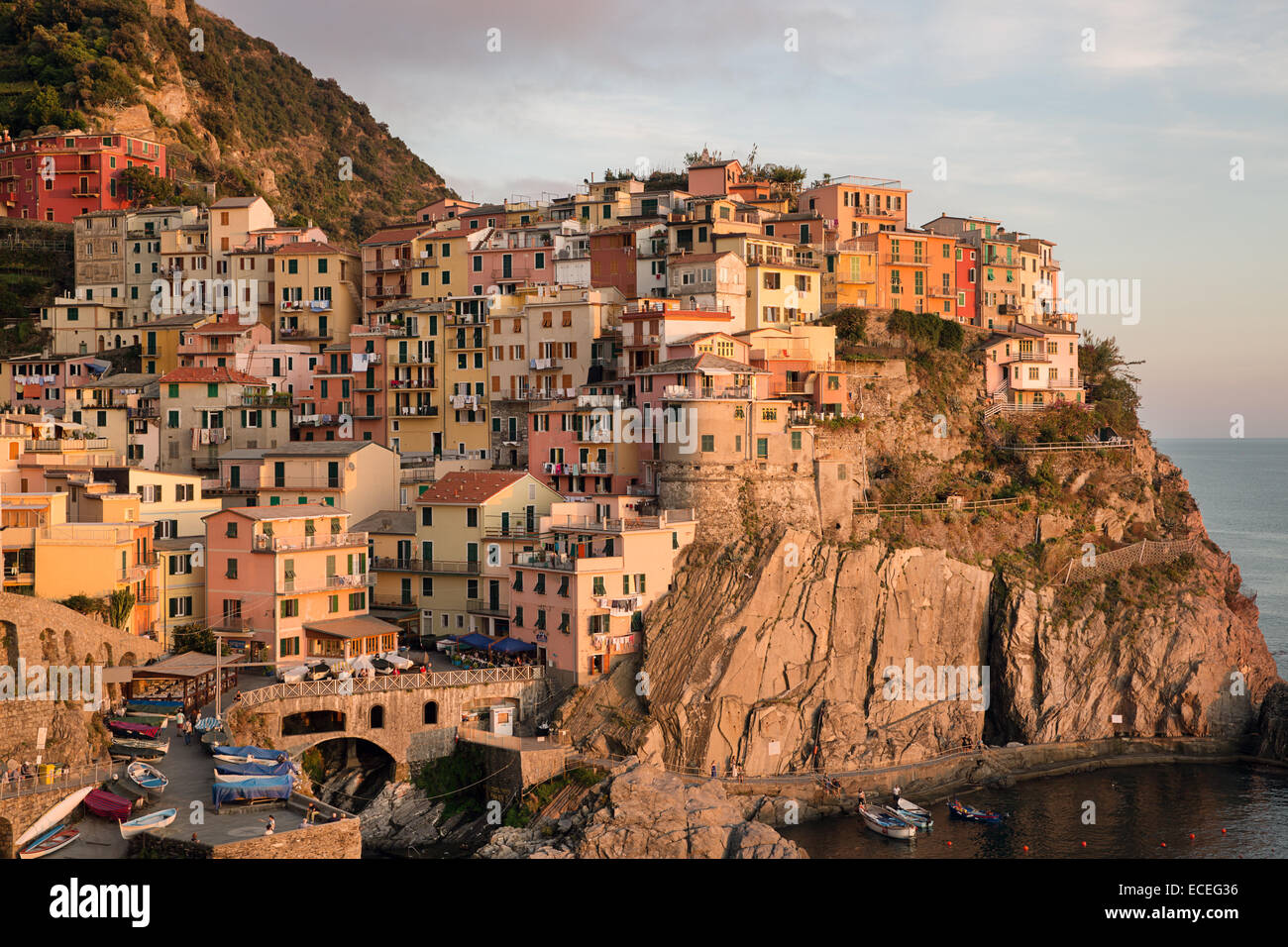 The village of Manarola in Cinque Terre. Italian Riviera. Stock Photo