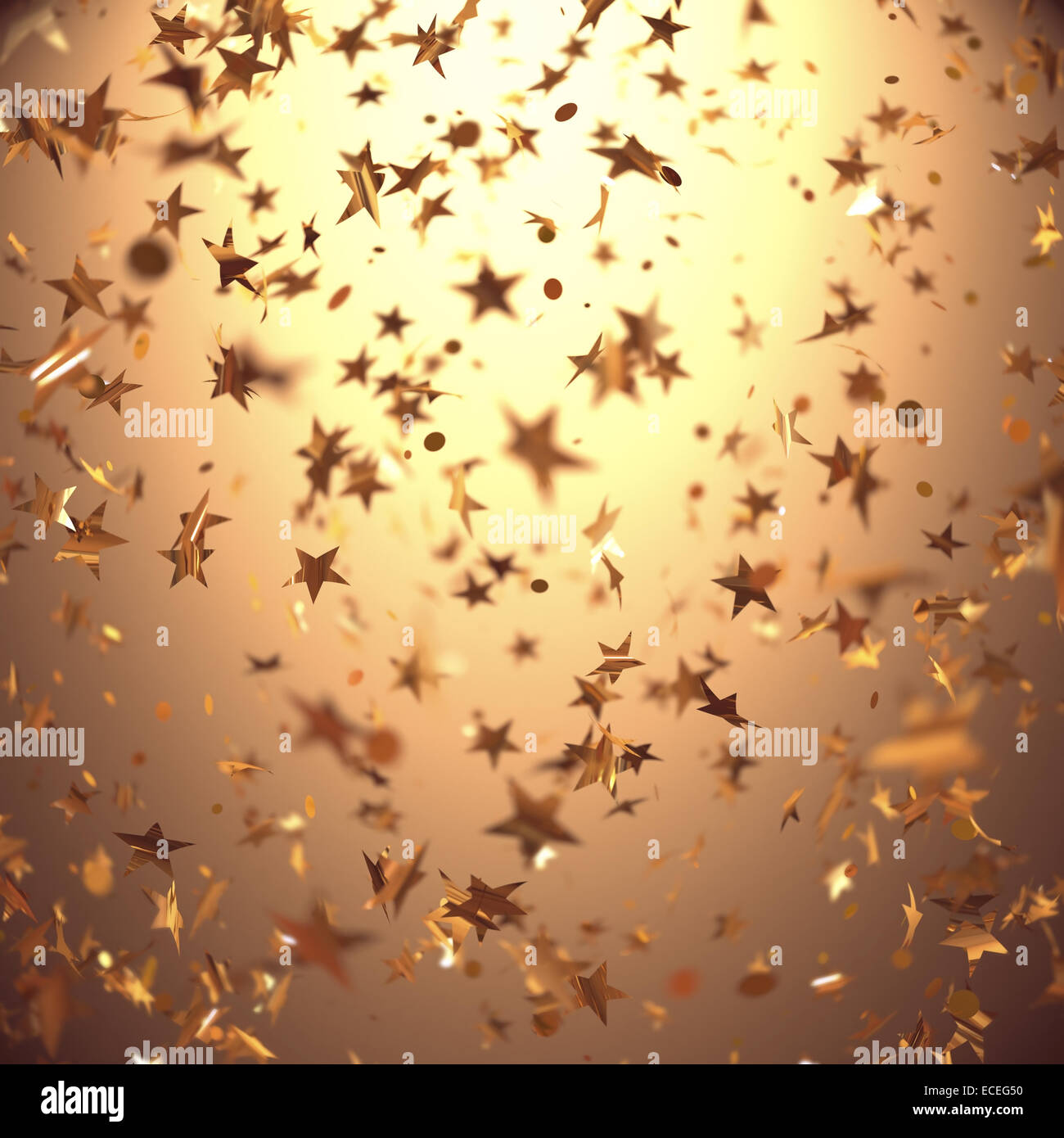 Background with stars in depth of field. Celebration concept. Stock Photo