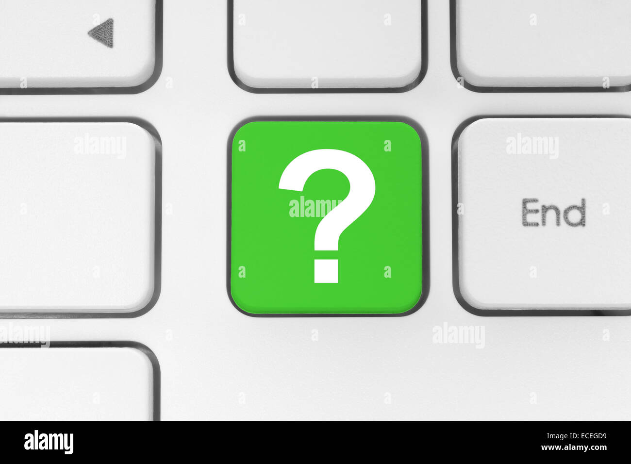 Question button on the keyboard Stock Photo