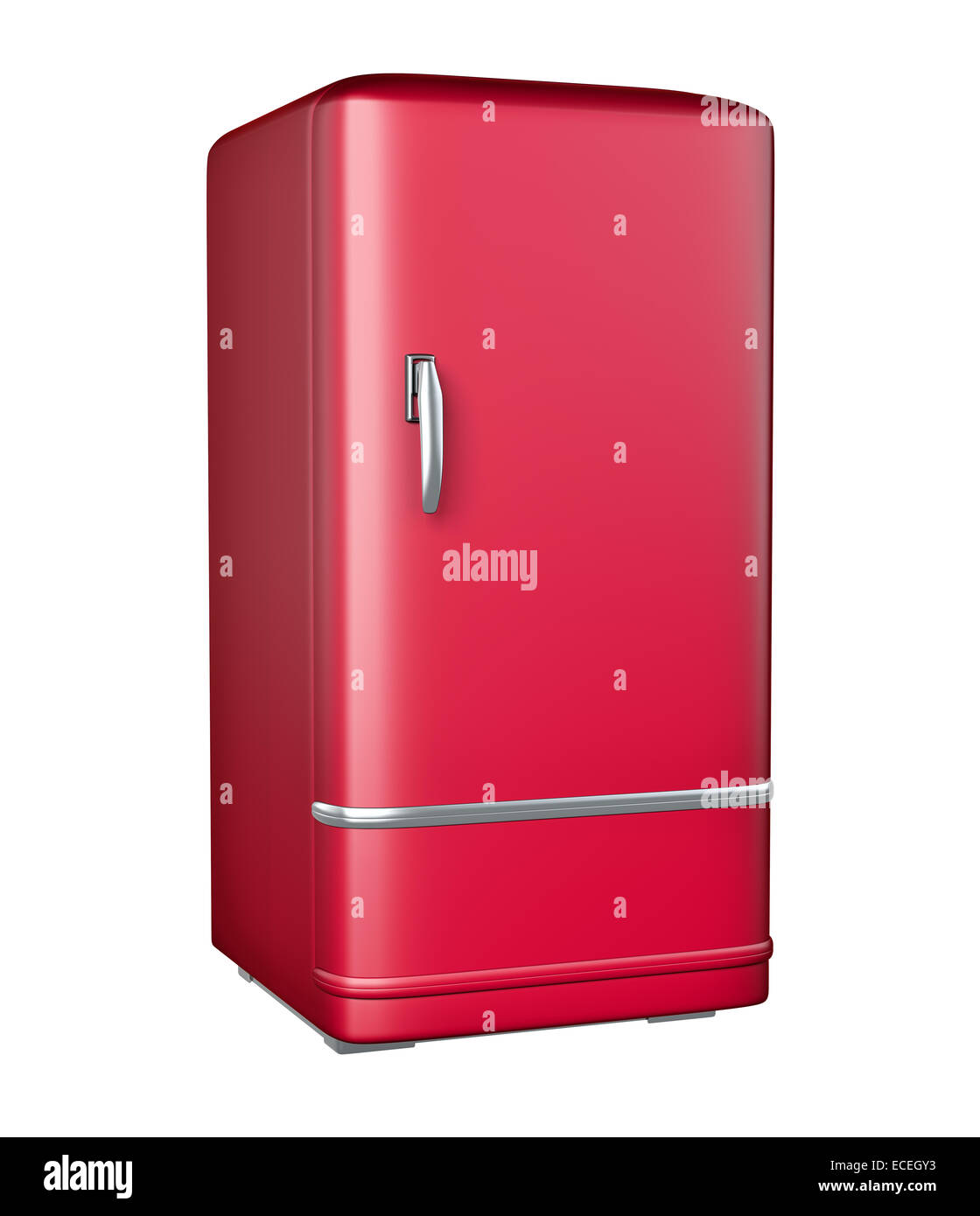 Retro refrigerator - isolated on white background Stock Photo
