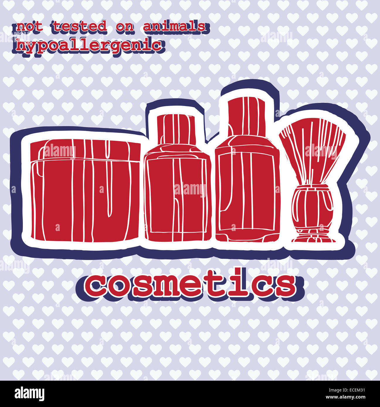 set of cosmetics. sticker Stock Photo - Alamy