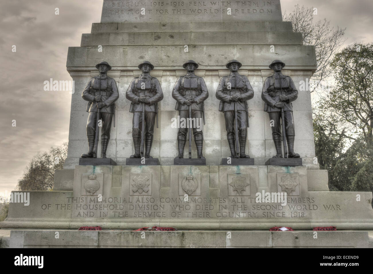 war memorial to the household regiments  St James Park Stock Photo