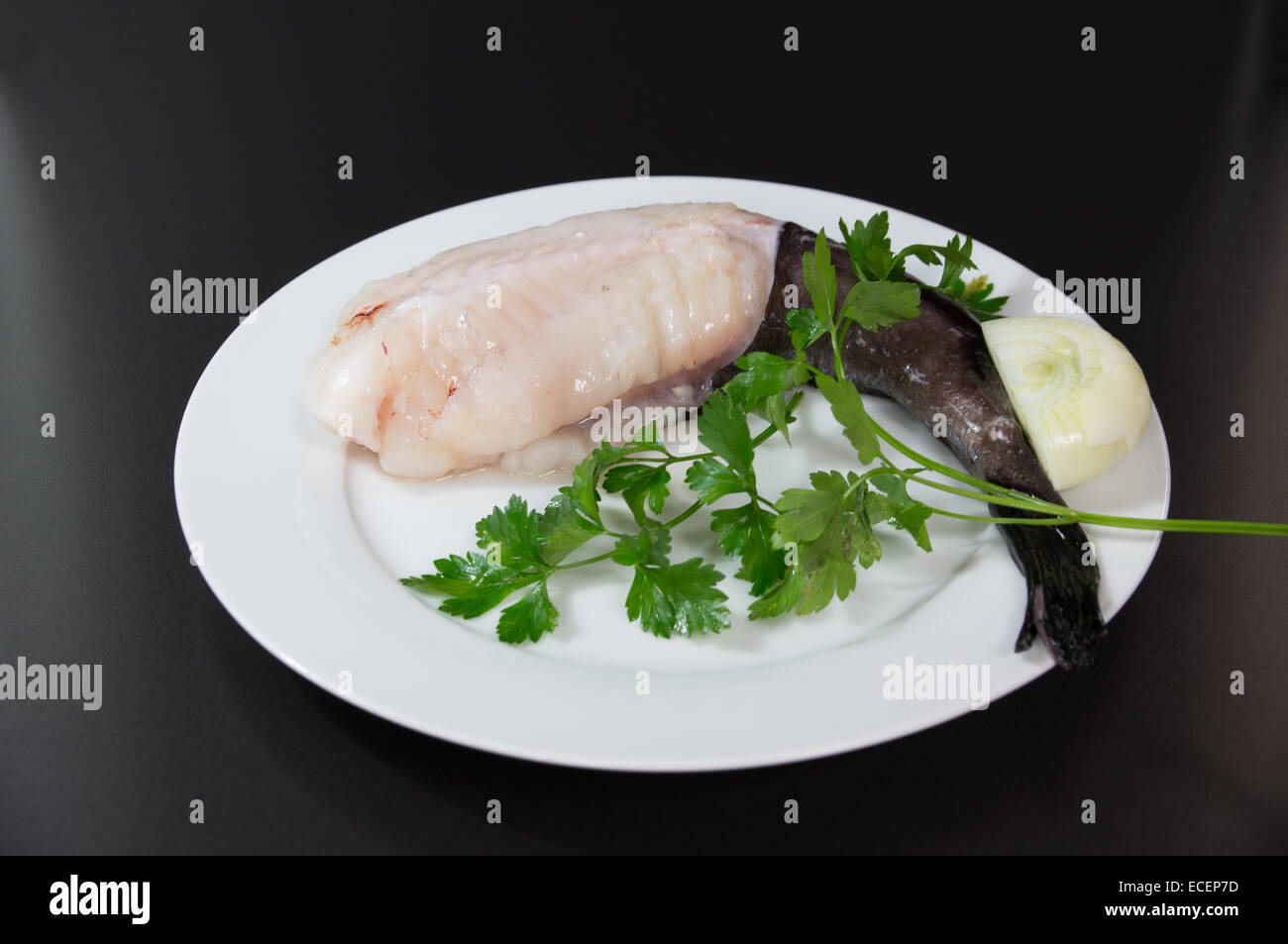 Fresh fish European monkfish Stock Photo