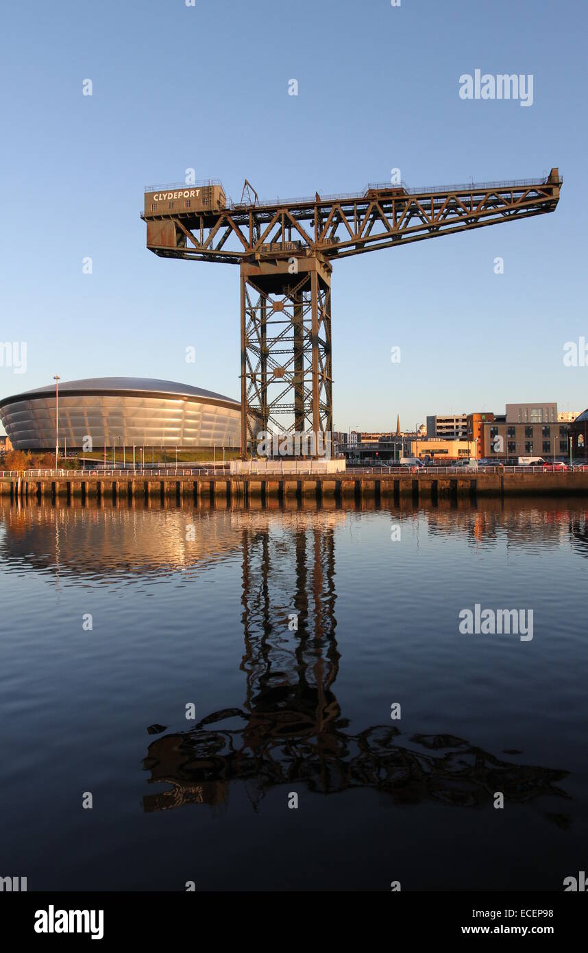 The Hydro and Finnieston Crane Glasgow Scotland  December 2014 Stock Photo