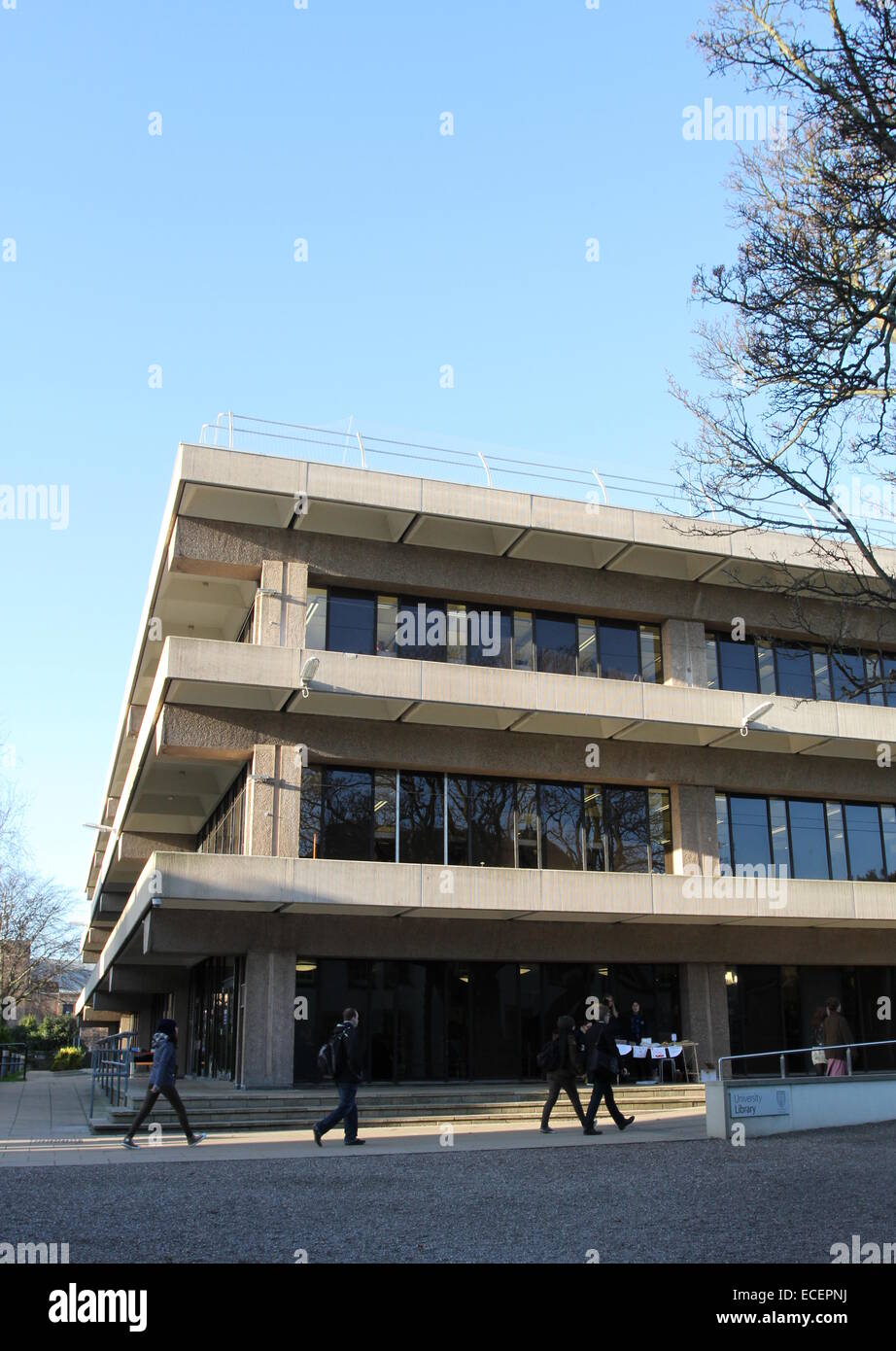 Exterior of St Andrews University library Scotland December 2014 Stock