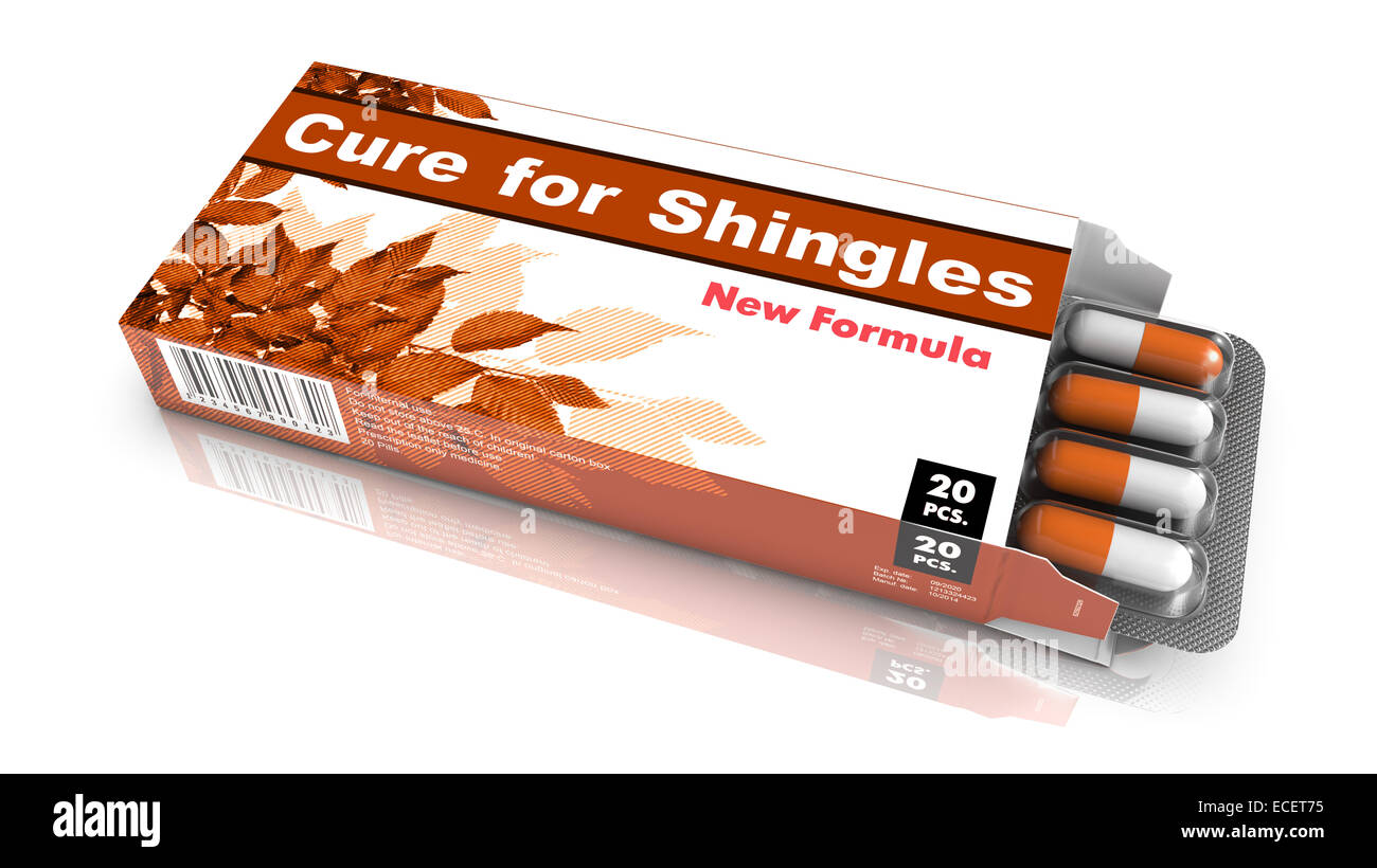 Cure For Shingles, Gray Open Blister Pack. Stock Photo