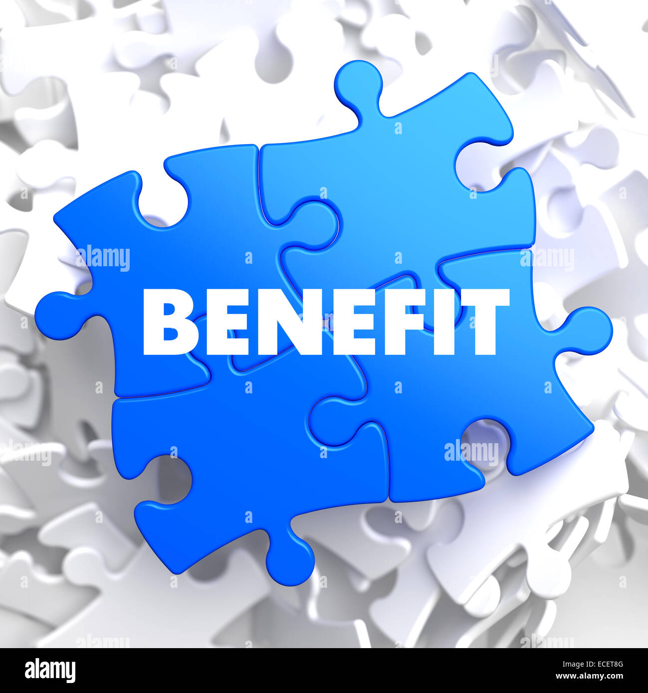Benefit on Blue Puzzle. Stock Photo