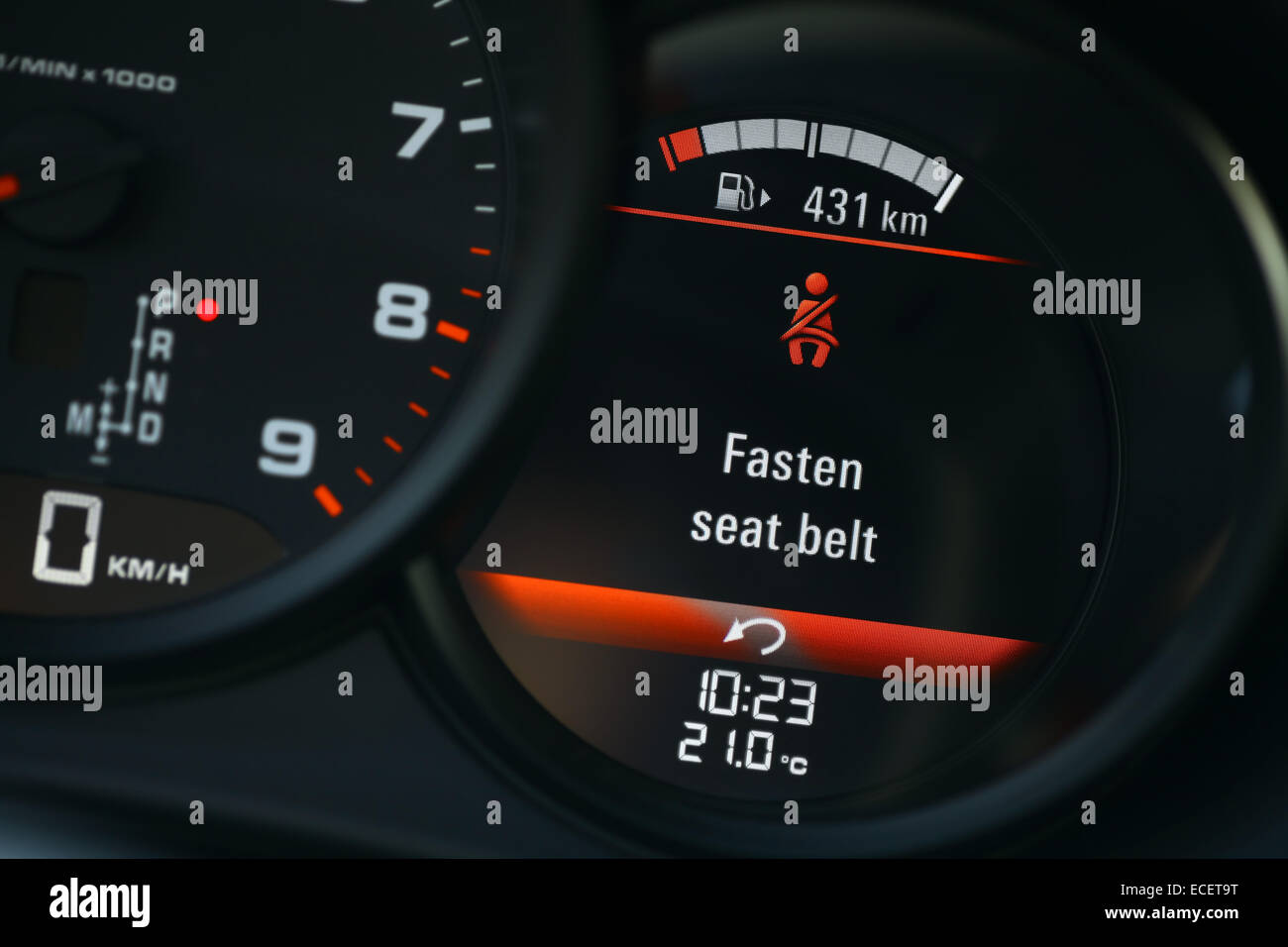 Color detail of the seat belt icon on the dashboard of a car Stock Photo Alamy
