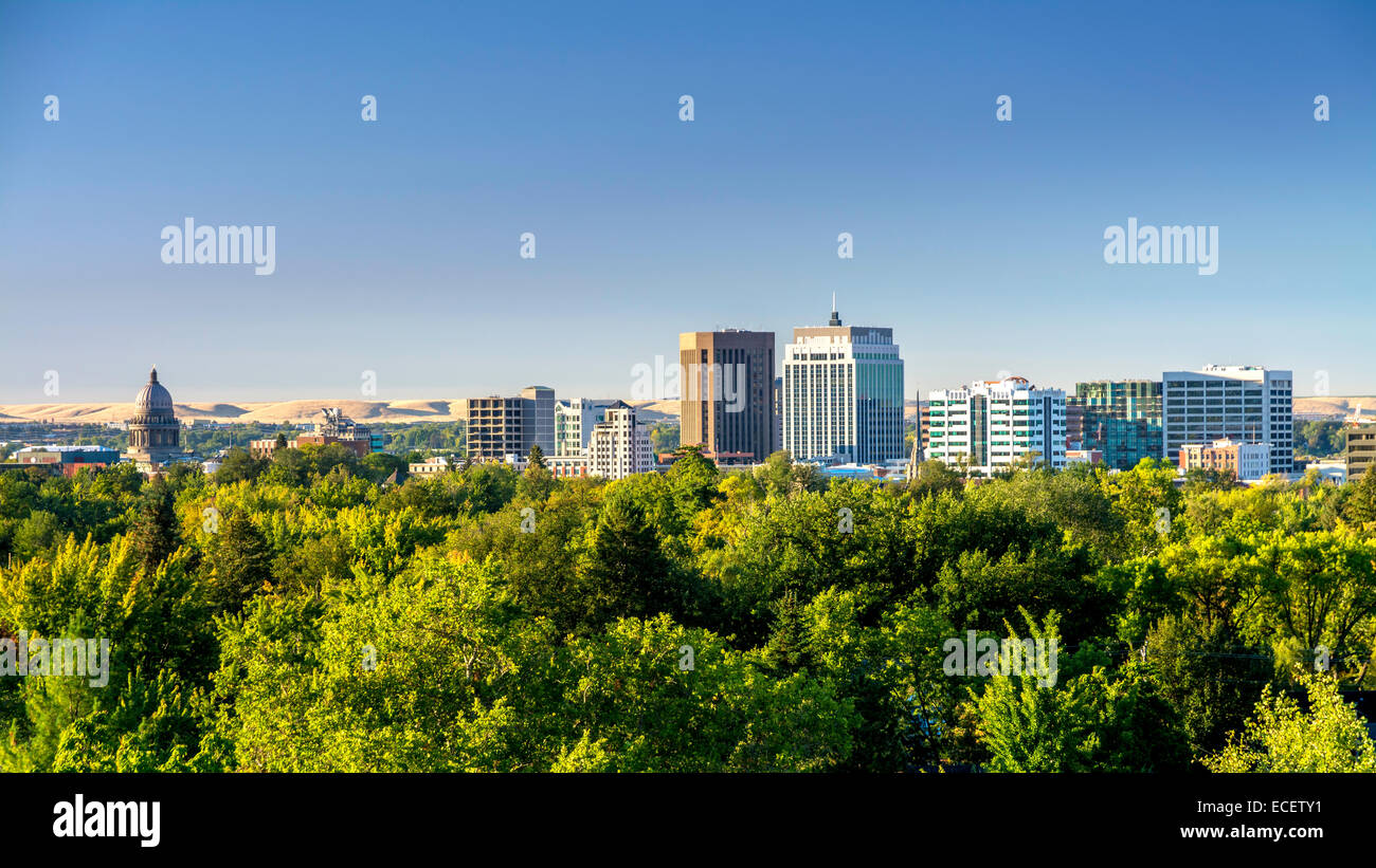 Capital city of Boise Idaho at sunrise Stock Photo Alamy