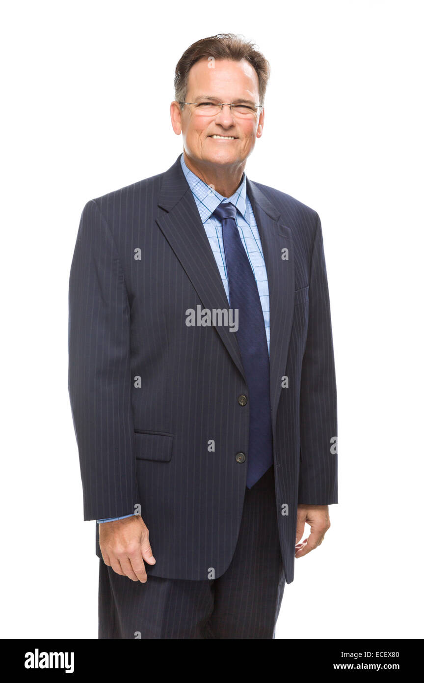 Handsome Businessman Smiling in Suit and Tie Isolated on a White ...