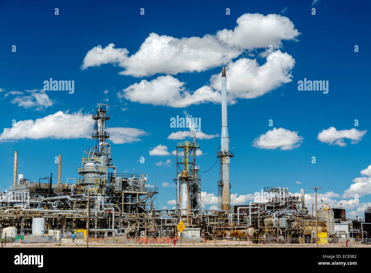 Wyoming Oil Refinery smoke stacks Stock Photo Alamy