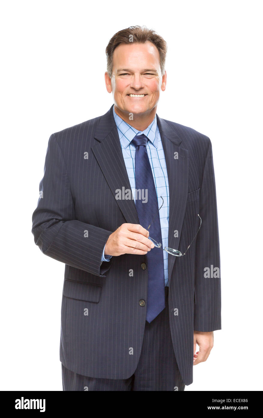 Handsome Businessman Smiling in Suit and Tie Isolated on a White ...