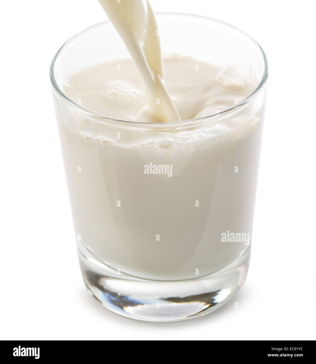 Pouring yogurt into glass Stock Photo Alamy