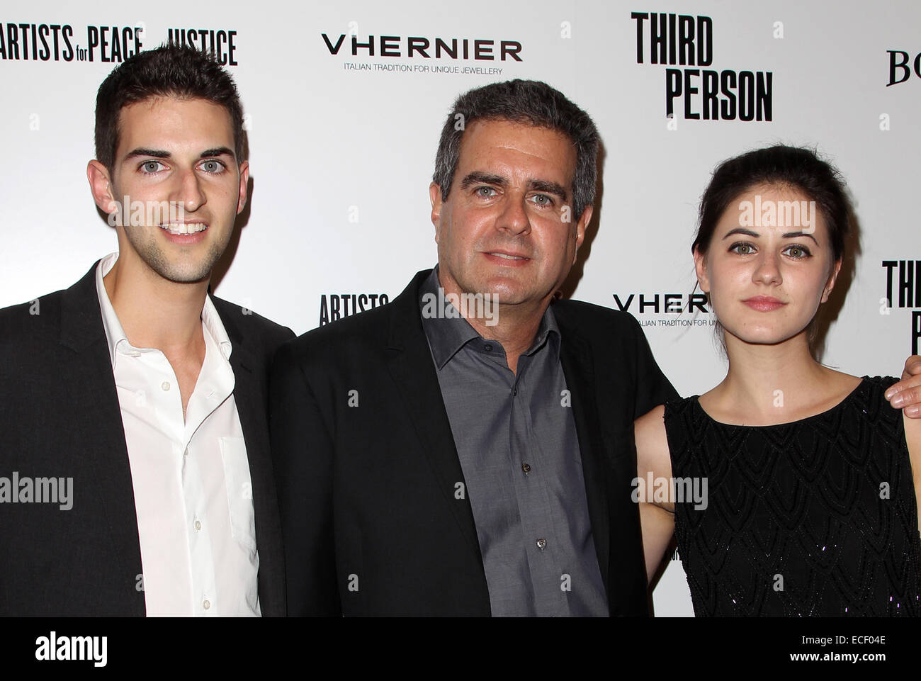 Los Angeles Premiere of 'Third Person' held at The Pickford Center for Motion Picture Studio / Linwood Dunn Theatre in Hollywood  Featuring: Michael Nozik,With his children Where: Los Angeles, California, United States When: 09 Jun 2014 Stock Photo