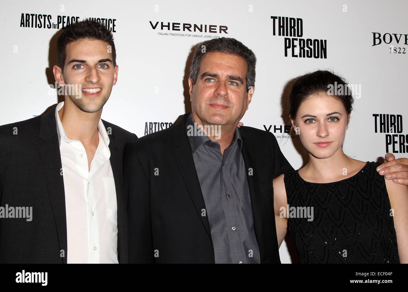 Los Angeles Premiere of 'Third Person' held at The Pickford Center for Motion Picture Studio / Linwood Dunn Theatre in Hollywood  Featuring: Michael Nozik,With his children Where: Los Angeles, California, United States When: 09 Jun 2014 Stock Photo