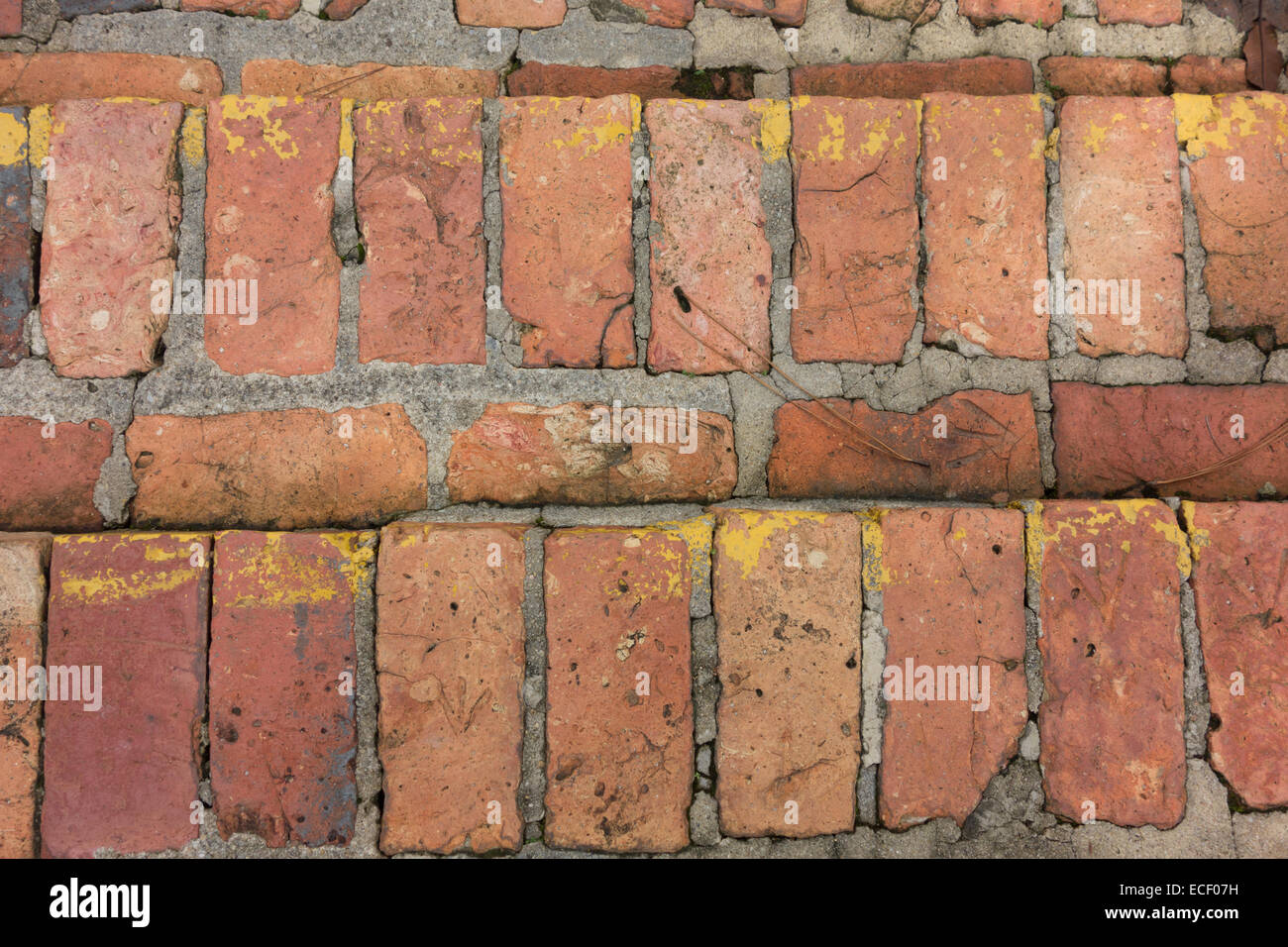 Old bricks made by Japanese Prisoners of War in WWII Singapore Stock