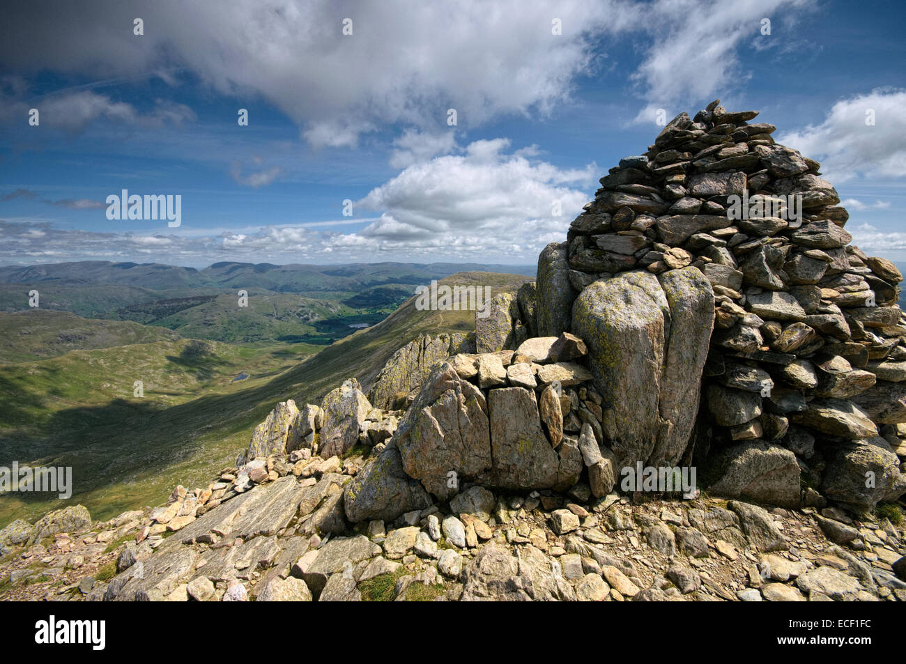 The summit of the Old Man of Coniston in the Lake District National