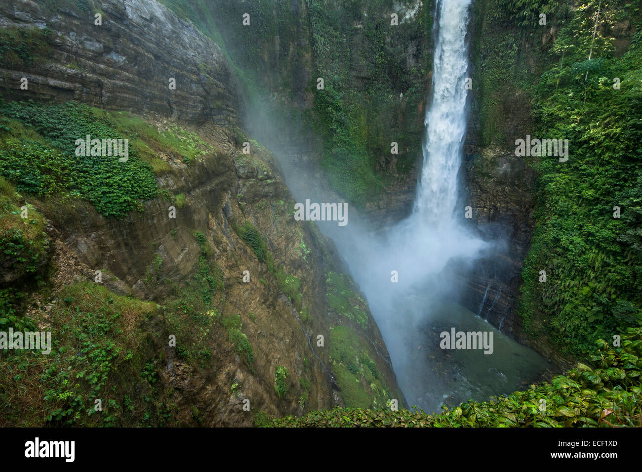 Waterfall at Seven Falls, South Cotabato, Mindanao Stock Photo