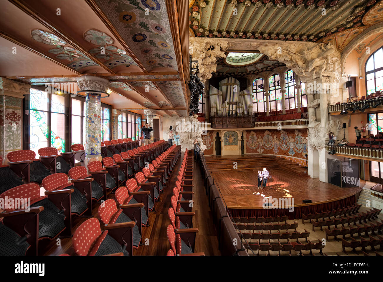 Palau de la Musica Catalana (Palace of Catalan Music) interior in Barcelona,  Catalonia, Spain Stock Photo - Alamy